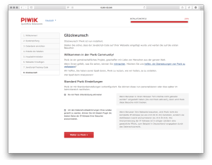 Piwik-Installation-Abschluss