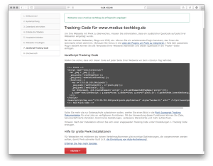 Piwik-Installation-Tracking-Code
