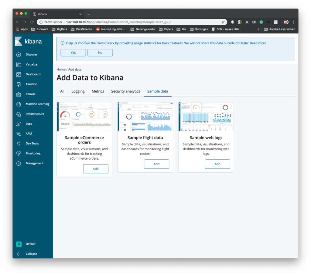 Kibana - Add Data